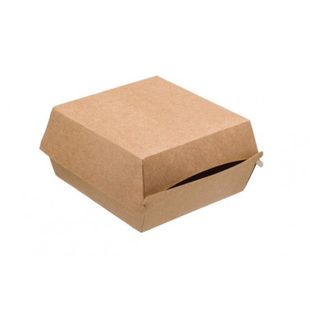 Cajas para hamburguesas grandes Kraft cartón pack 50 uds