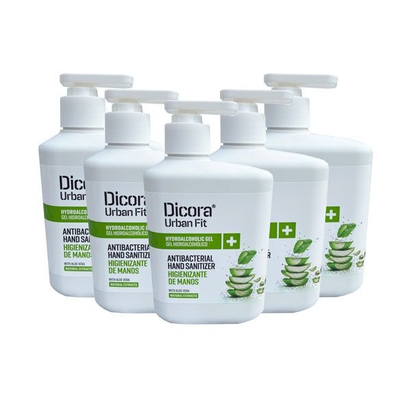 Jabón de manos de Dicora Urban Fit caja 500 ml. 5 botes con dosificador