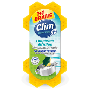 Estropajo salvauñas Clim Antibacterial limpieza difíciles. 8 uds + 8 gratis