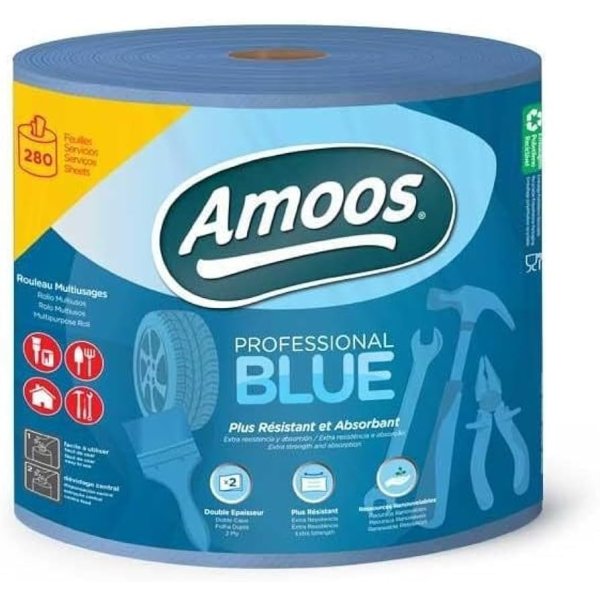 Papel cocina azul Professional Blue Amoos súper absorbente 280 servicios