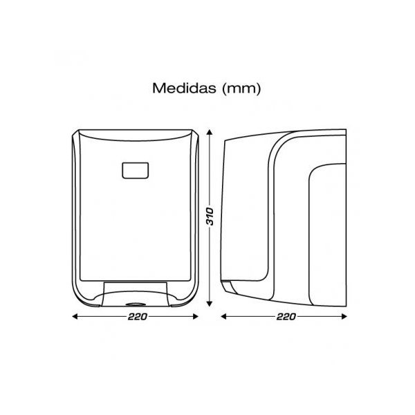 Pack dispensador bobinas secamanos papel mecha y 6 rollos