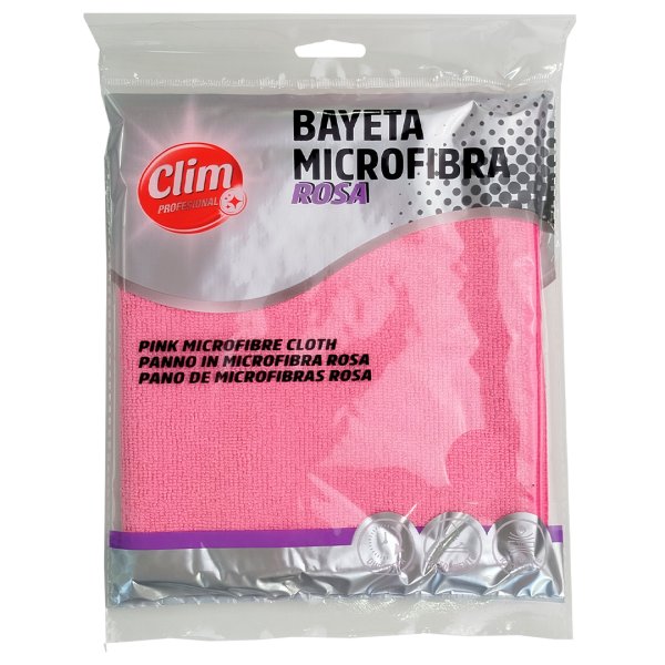 Bayetas de microfibra ROSA XL 35x40 cm Clim Profesional. Pack 12 bayetas