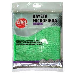 Bayetas de microfibra VERDES XL 35x40 cm Clim Profesional. Pack 12 bayetas